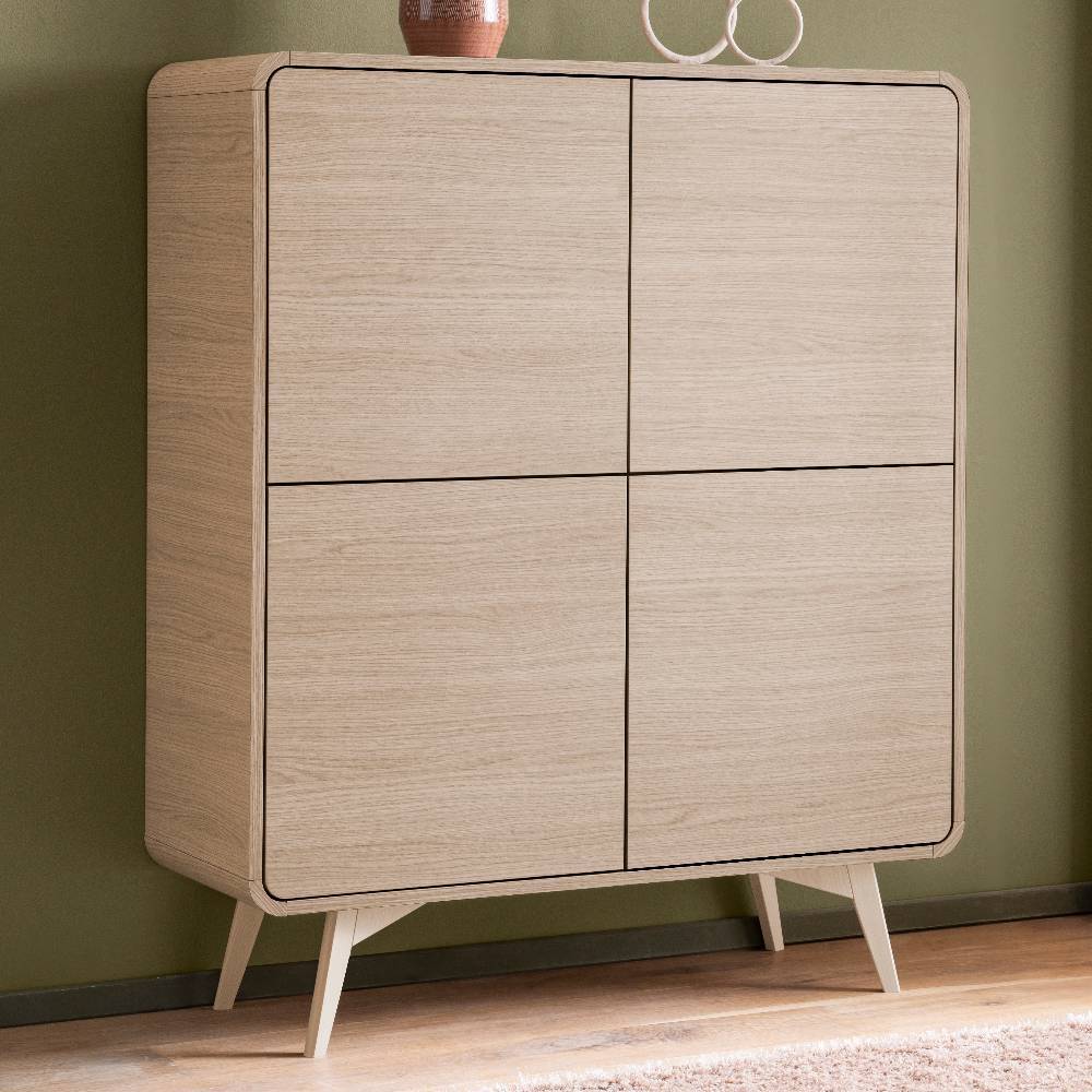 Wohnzimmerschrank Snake im Skandi Design mit Drehtüren