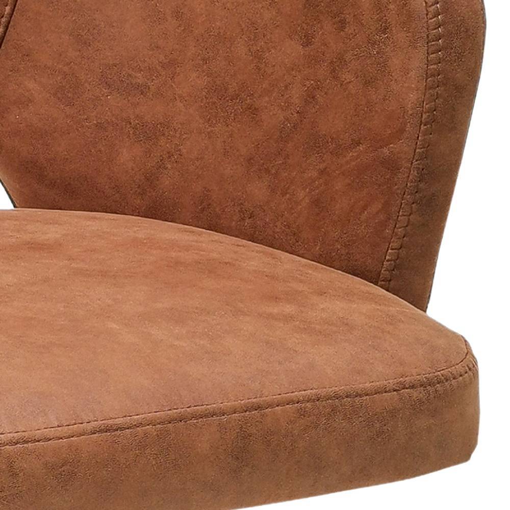 Armlehnenstuhl Enya aus Microfaser in Cognac Braun