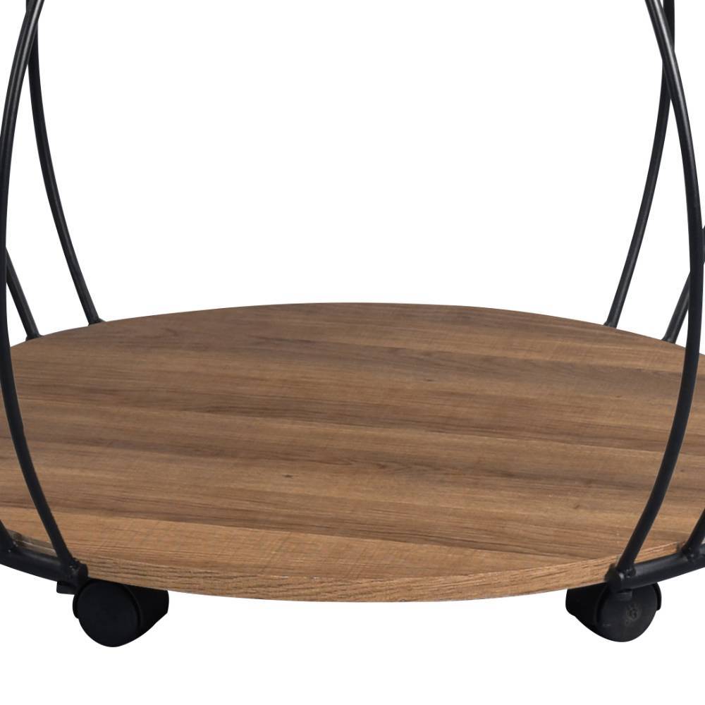 Designercouchtisch Benito mit Drahtgestell in runder Form