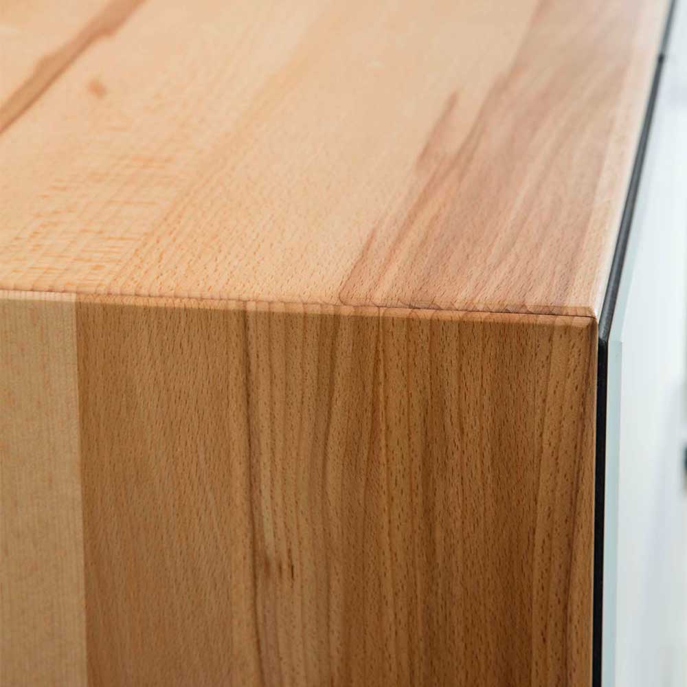 Flurmöbel Set Cliva in Weiß mit massivem Kernbuchenholz (fünfteilig)