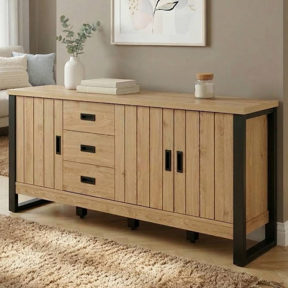 Wohnzimmer Kommode Precio in Holzoptik foliert 174 cm breit