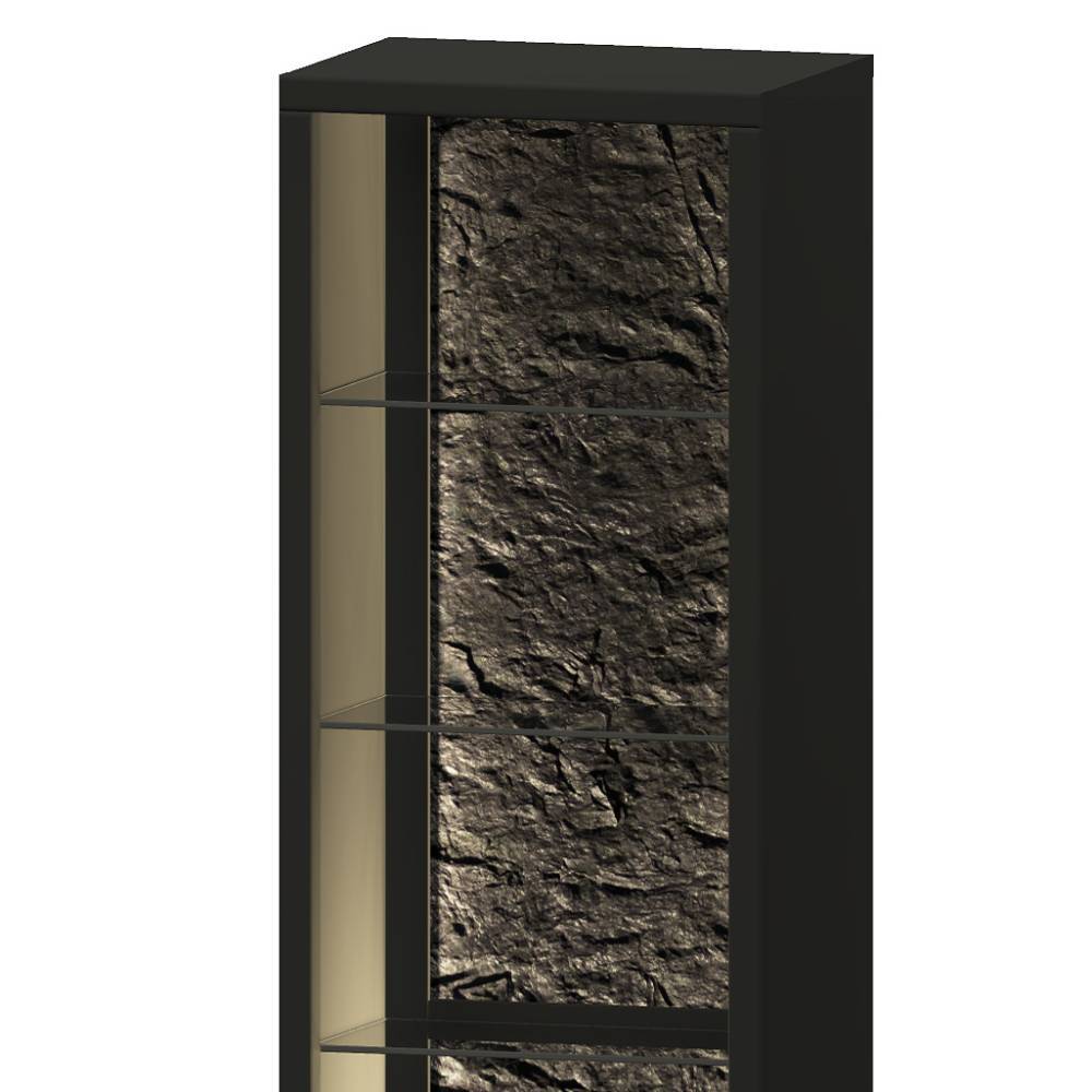 Wohnzimmerwand modern Ostoro in Wildeiche Bianco 206 cm hoch (vierteilig)