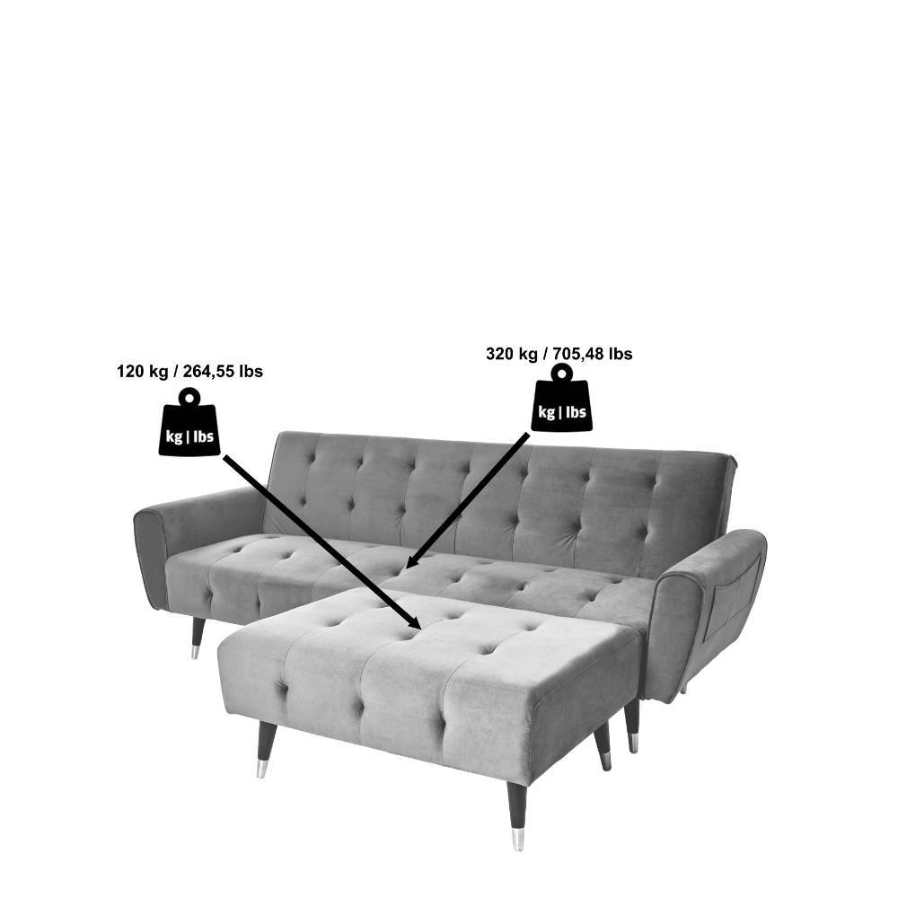 Schlafsofa Sair aus Boucle Stoff in Offwhite (zweiteilig)