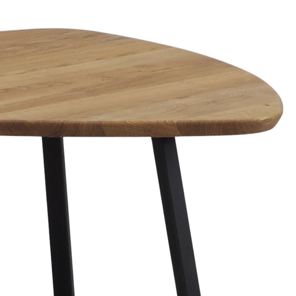 Sofatisch Lowellsa aus Eiche Massivholz mit Bügelgestell