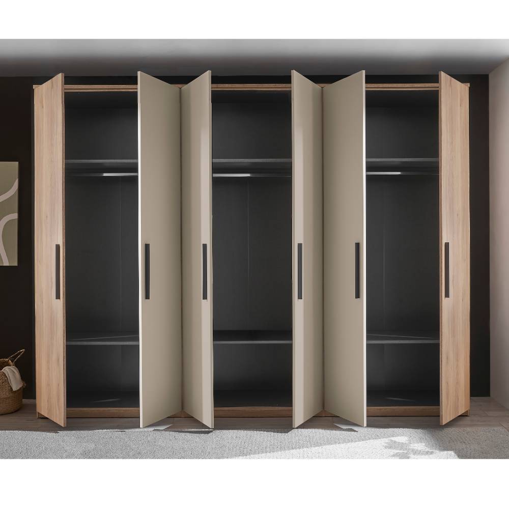 Kleiderschrank Mero mit Drehtüren 301 cm breit