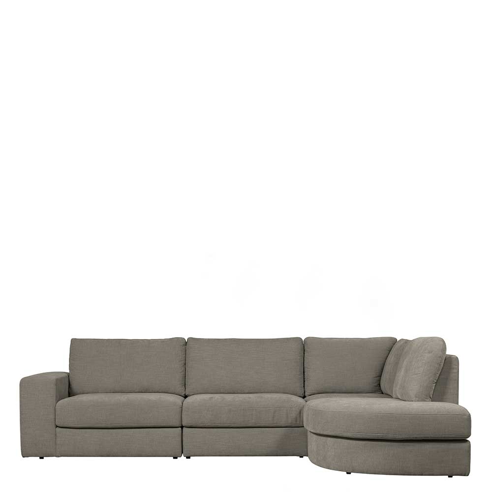 Modernes L Sofa Fredoco in Grau mit drei Sitzplätzen