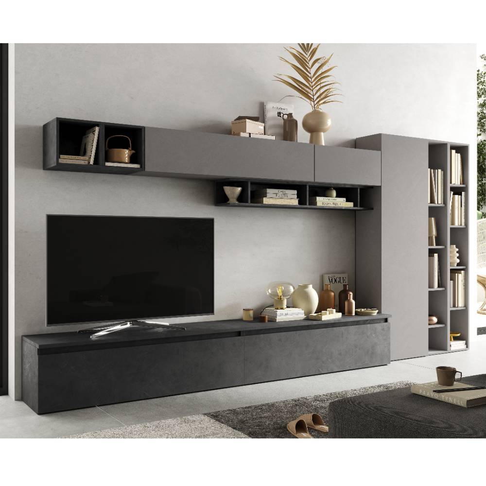 TV Wohnwand Retego in modernem Design 186 cm hoch (zehnteilig)