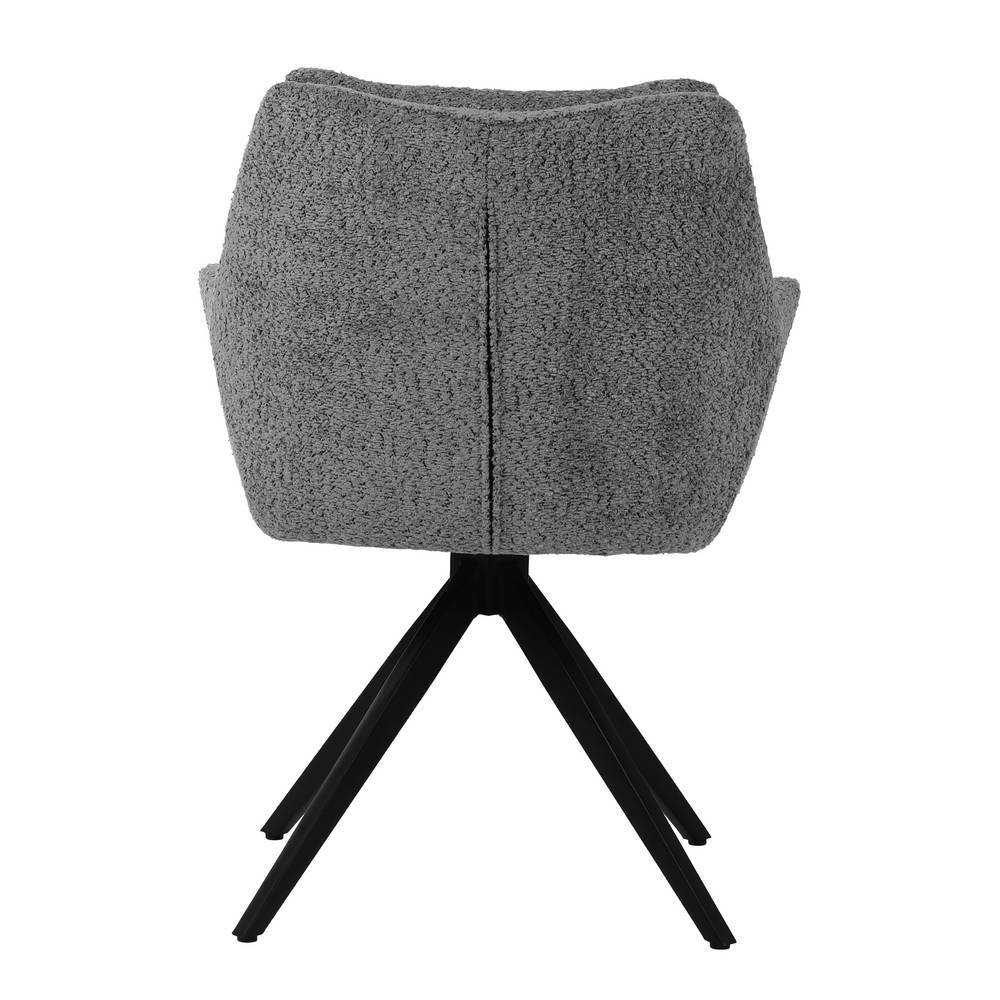 Essgruppe Bertylan aus Mangobaum Massivholz und Boucle Stoff (fünfteilig)