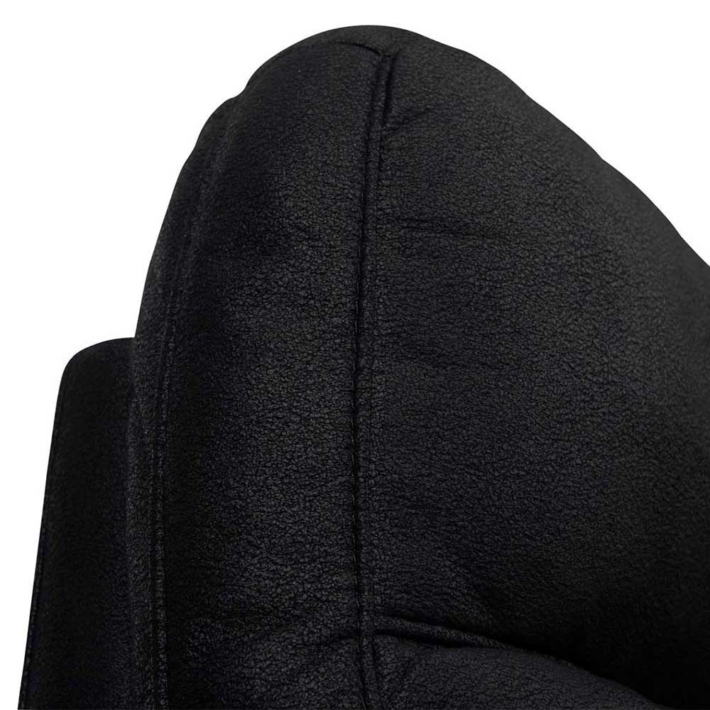 3er Sofa Emonila in Schwarz mit Relaxfunktion