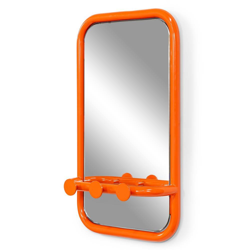 Garderobenspiegel Biancaneve in Orange im Retrostil