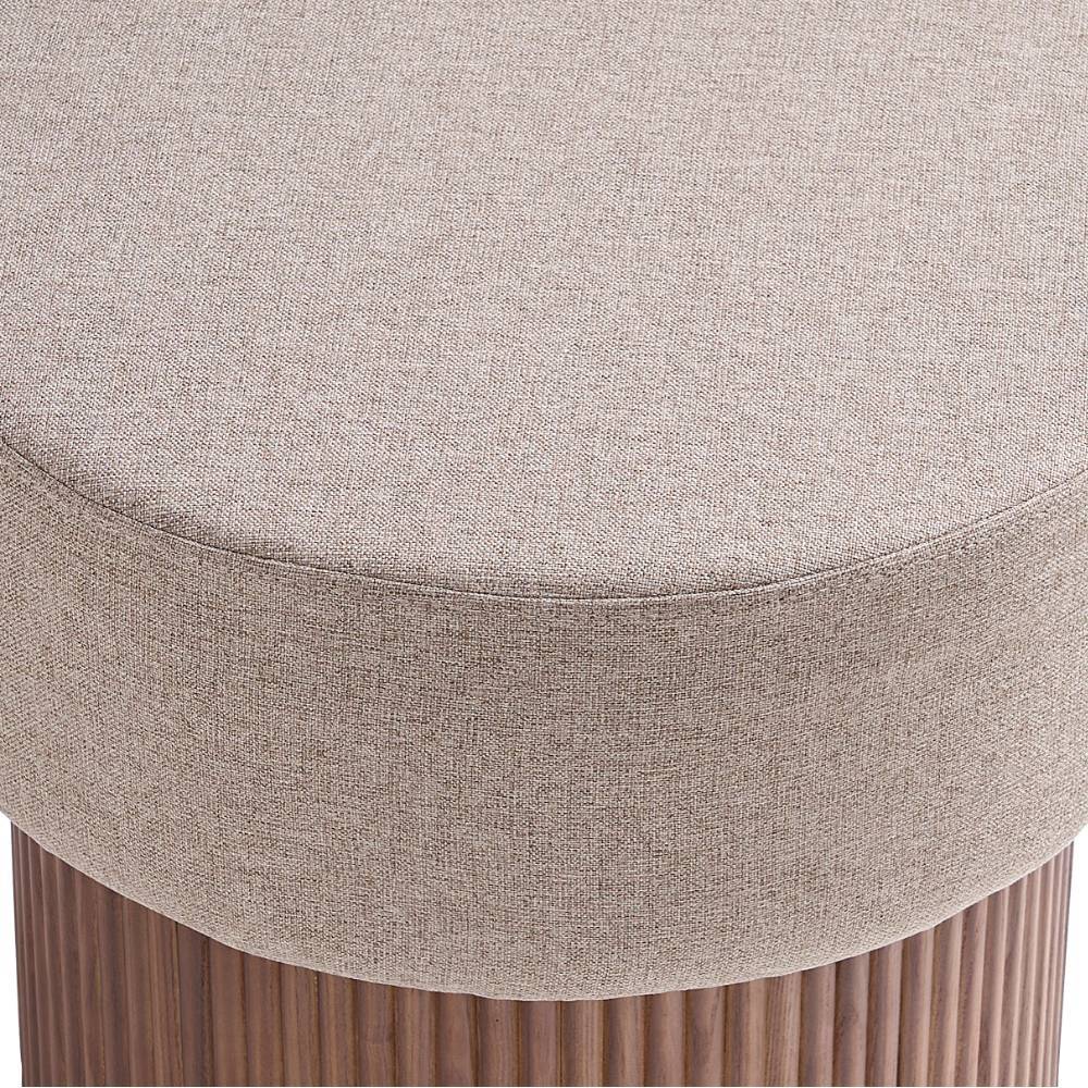 Hocker Calapus in Hellbraun und Walnussfarben
