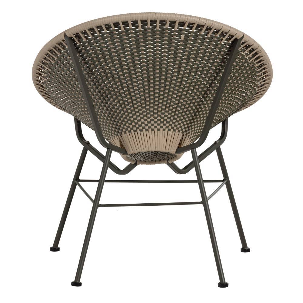 Retrostil Gartensessel Katrova aus Kunstrattan und Metall