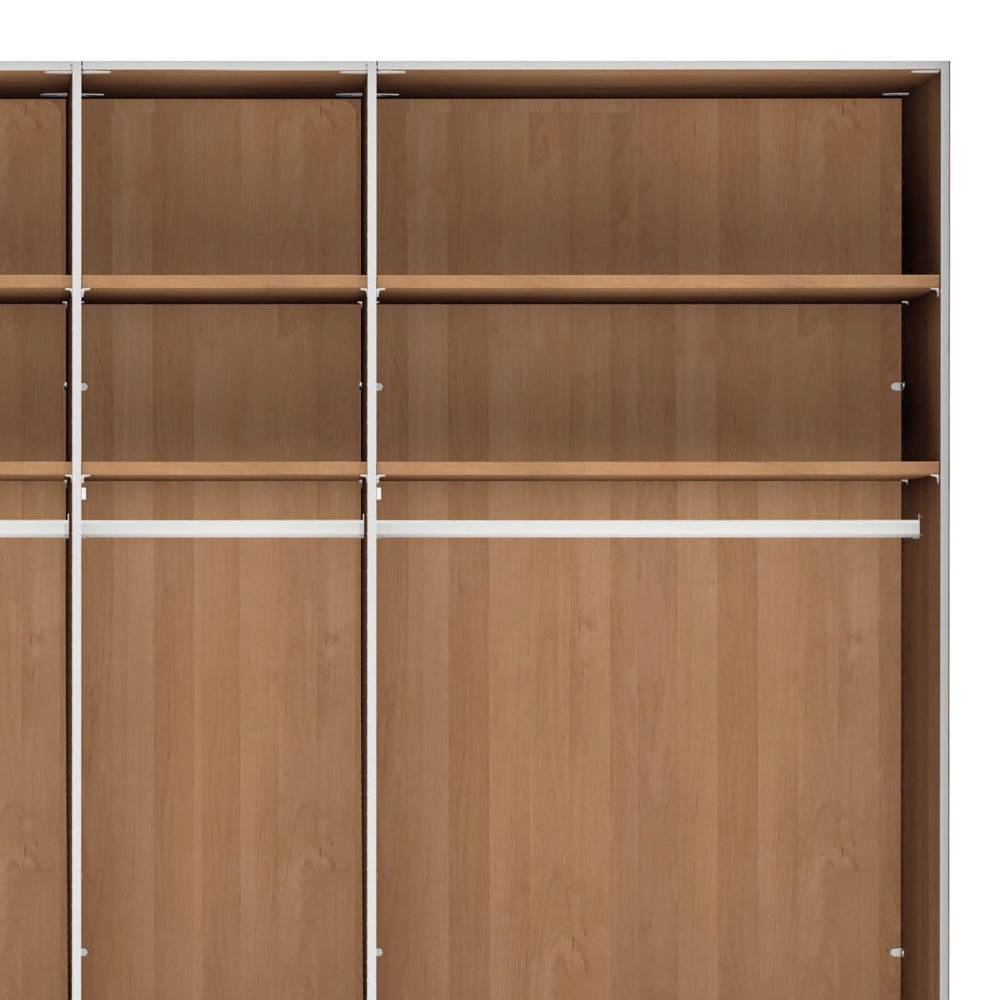 Großer Kleiderschrank Merkur in Eiche Bianco und Dunkelbraun