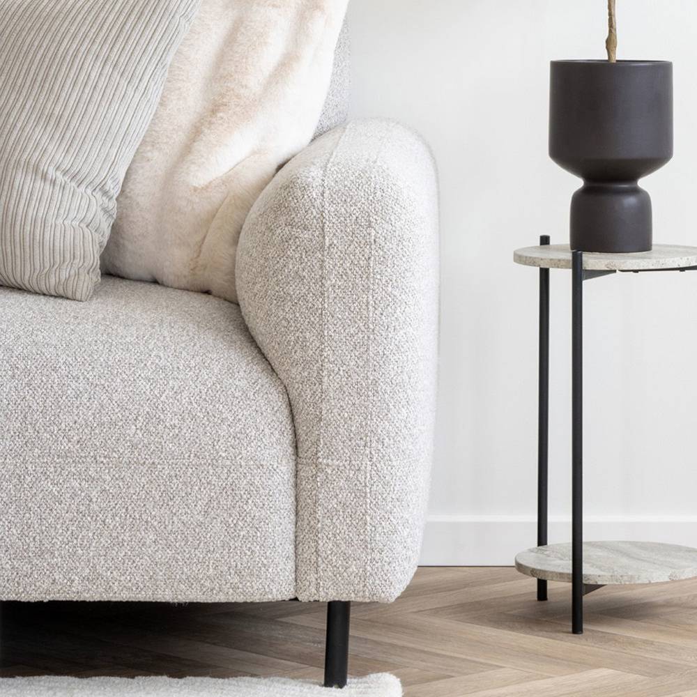 Ecksofa Candeloco in modernem Design aus Boucle Stoff