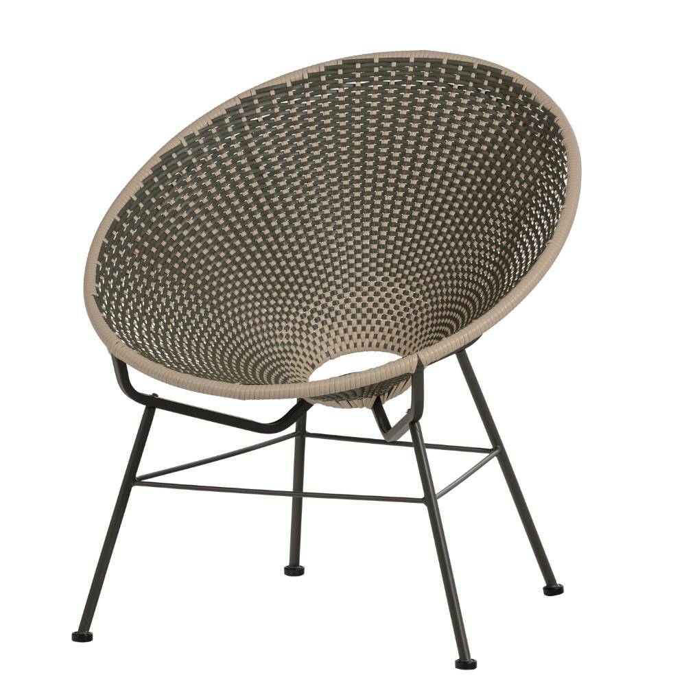 Retrostil Gartensessel Katrova aus Kunstrattan und Metall