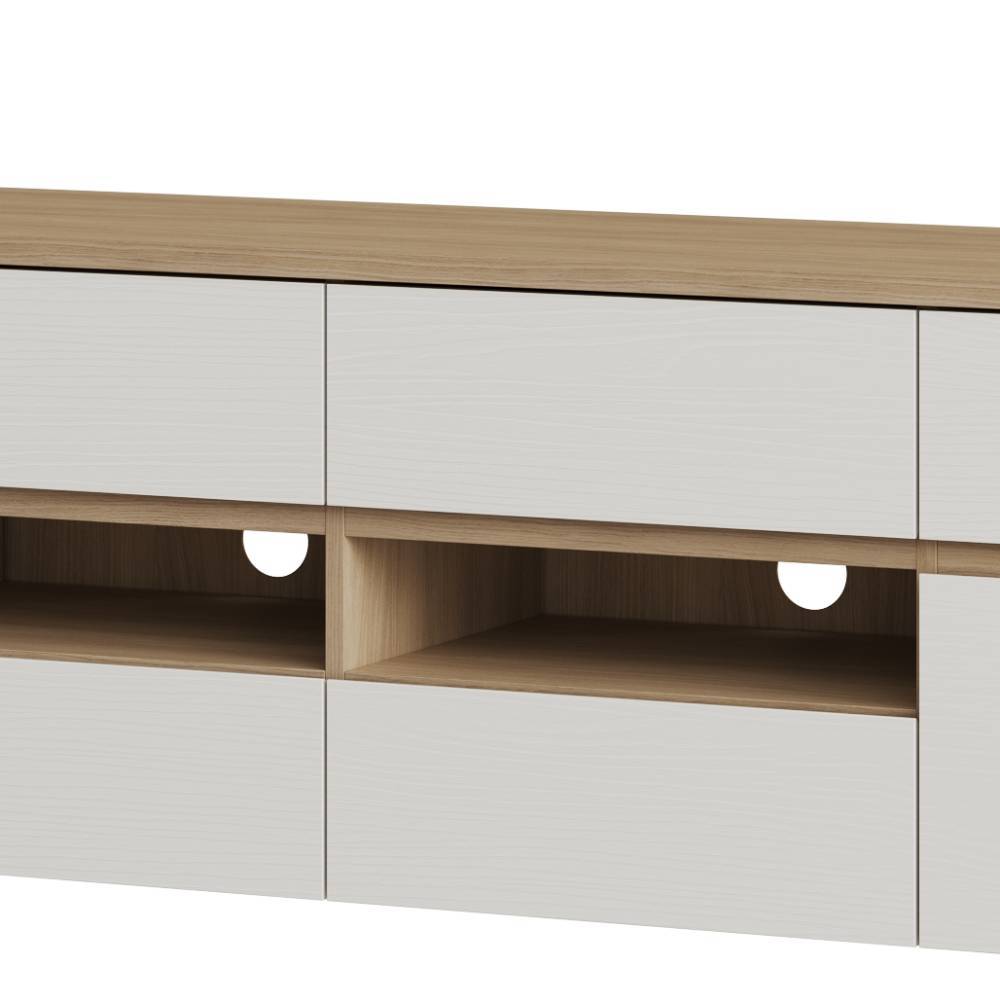 Wohnzimmer Anbauwand Labrassa im Skandi Design 251 cm breit (dreiteilig)