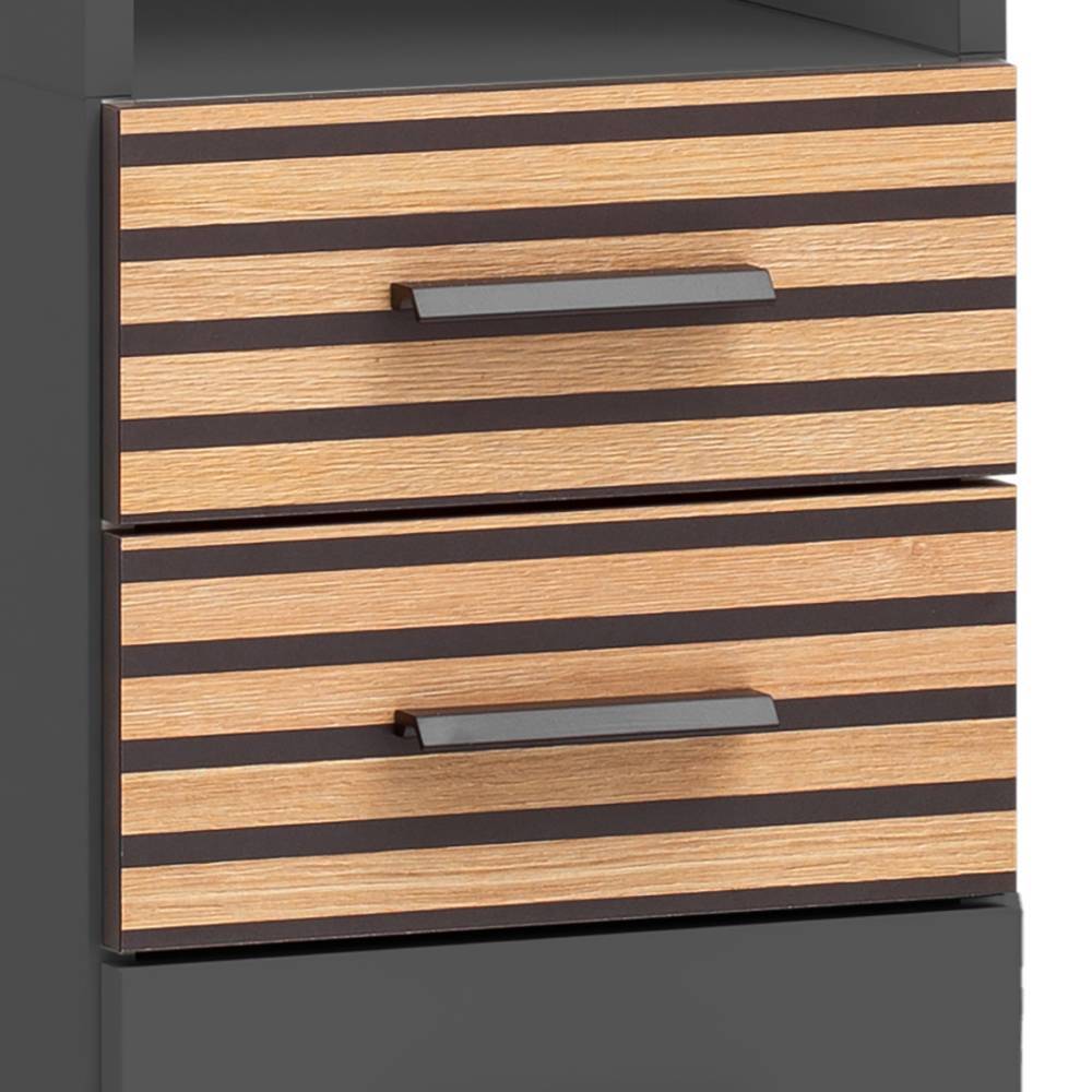 Badezimmerhochschrank Bennus in Anthrazit 30 cm breit