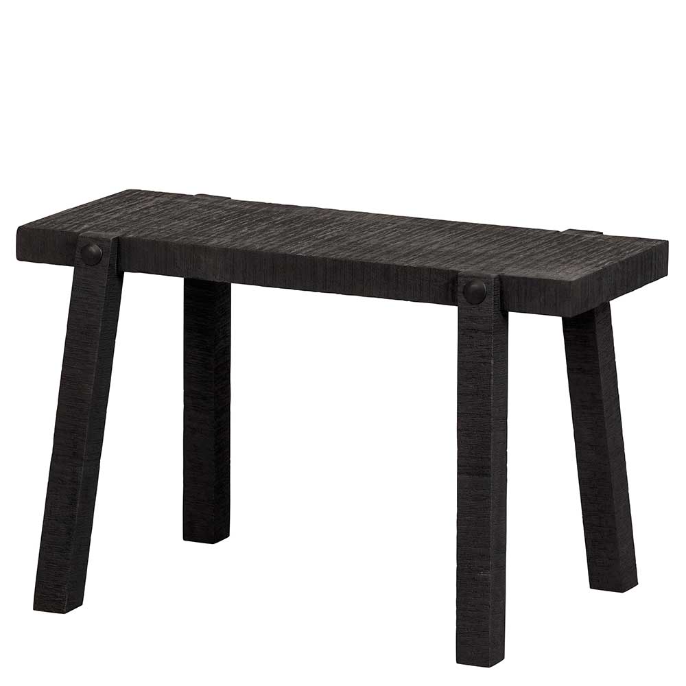 Schwarzer Garderoben Tisch Ozarro im rustikalen Stil aus Mangobaum Massivholz