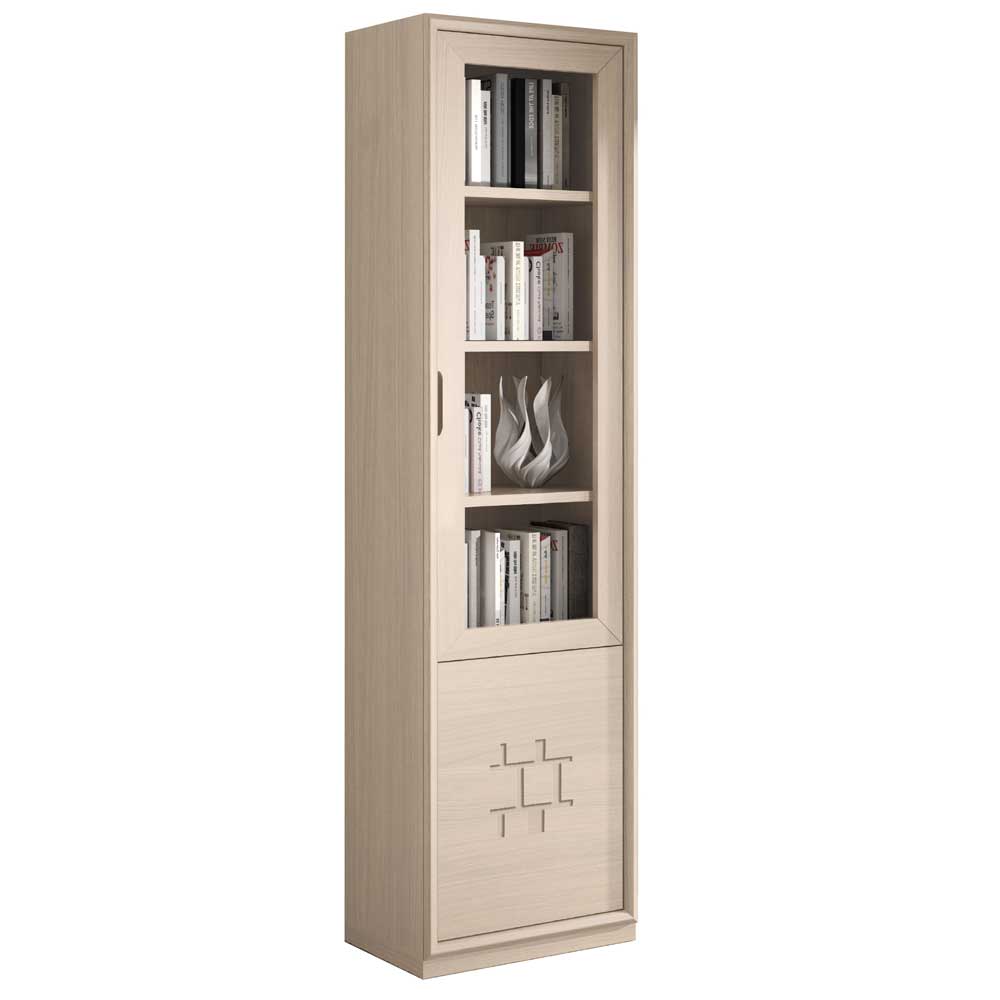 Vitrine Eliotta in Esche hell furniert 60 cm breit