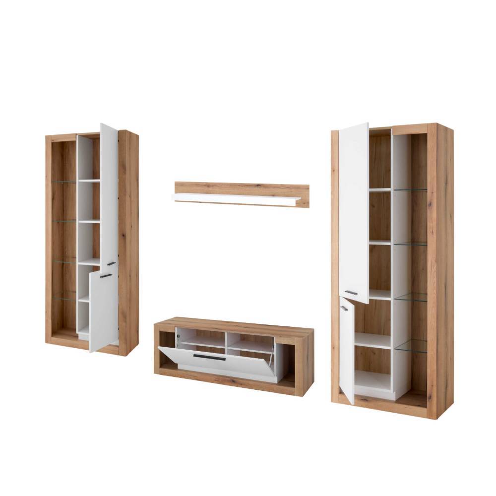 Anbauwand Asprecca 195 cm hoch und 43 cm tief (vierteilig)