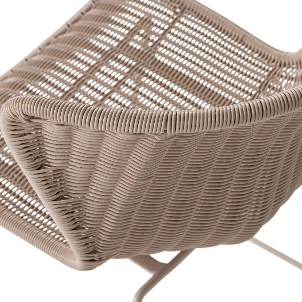 Outdoor Stühle Gabbya aus Kunstrattan mit Bügelgestell aus Metall (2er Set)