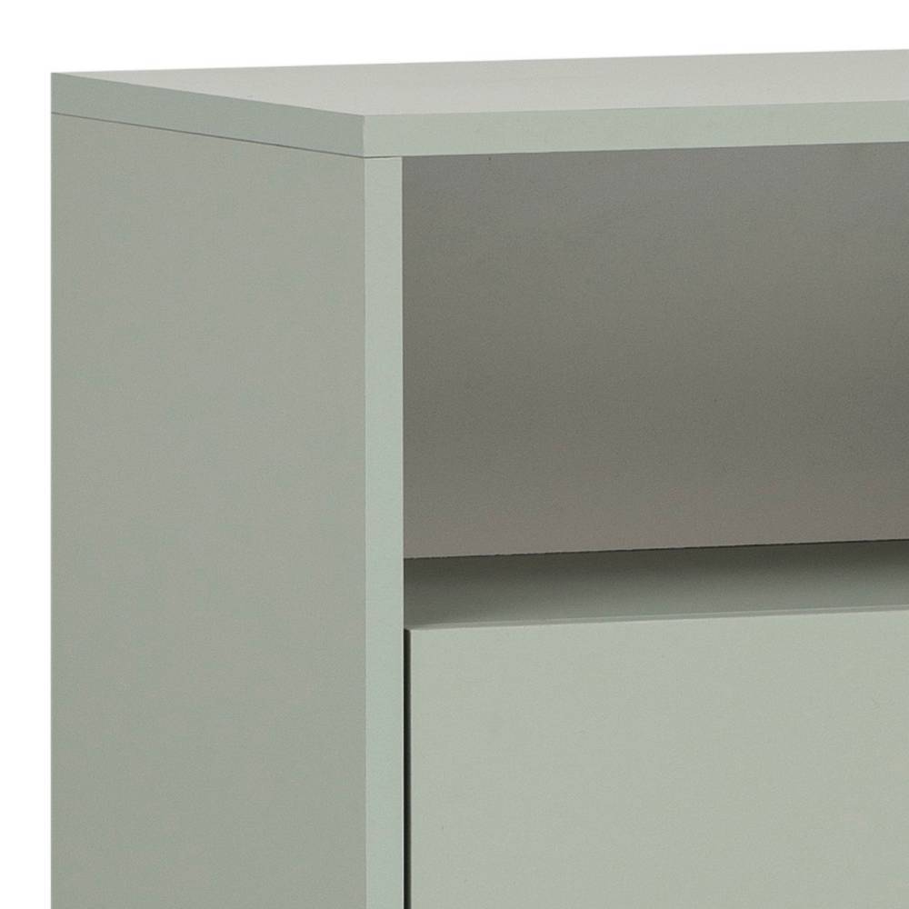 Schubladenkommode Zytona in Graugrün mit einem offenen Fach