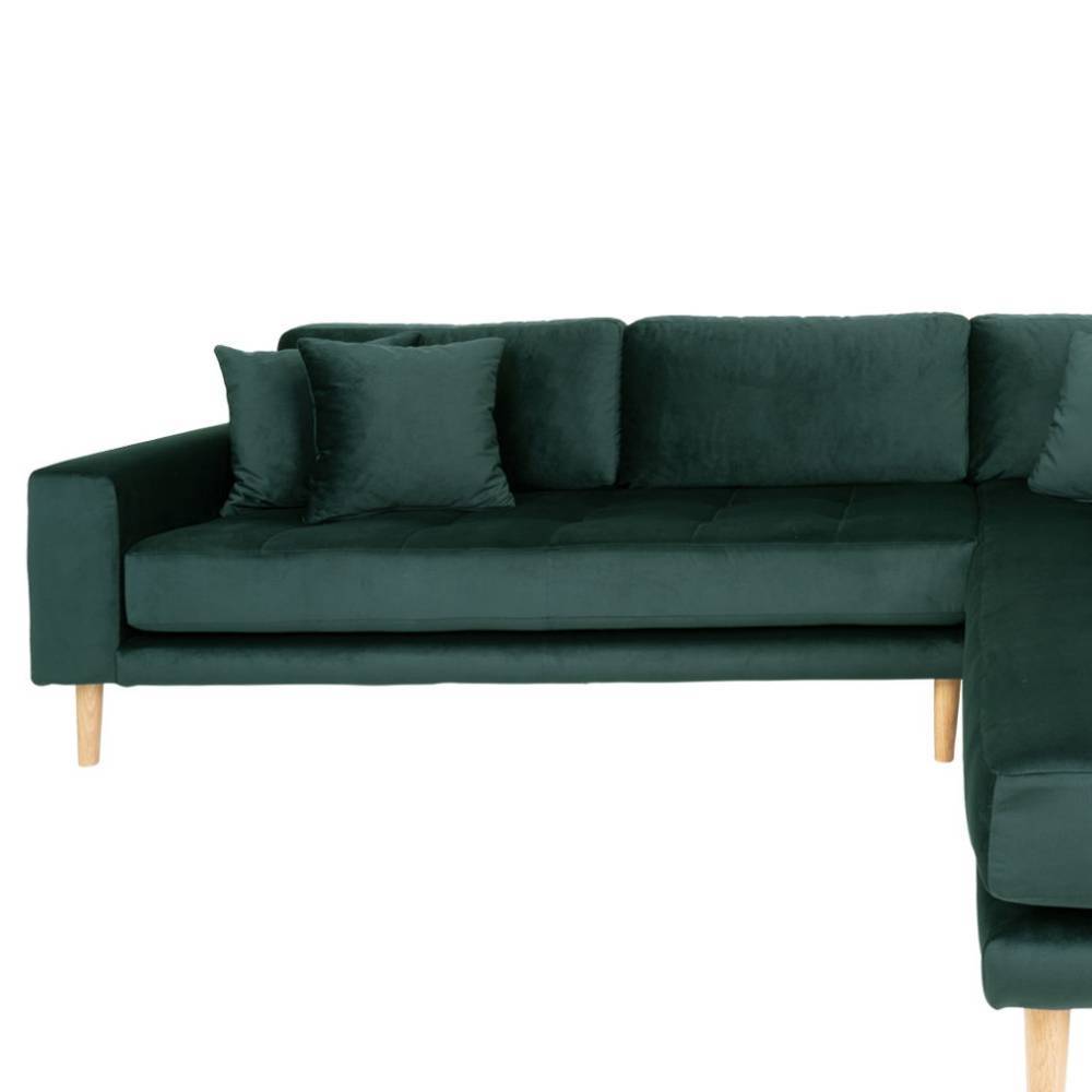 Ecksofa Casiana in Dunkelgrün aus Samt