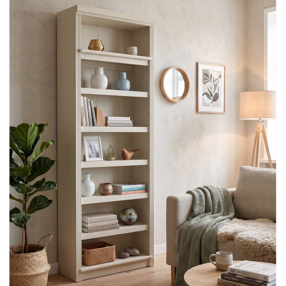 Wohnzimmer Regal Phil aus Kiefer Massivholz mit sechs Einlegeböden