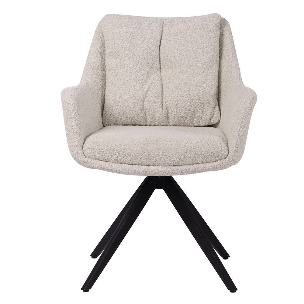 Polsterstuhl Brutannia aus Boucle Stoff um 360 Grad drehbar