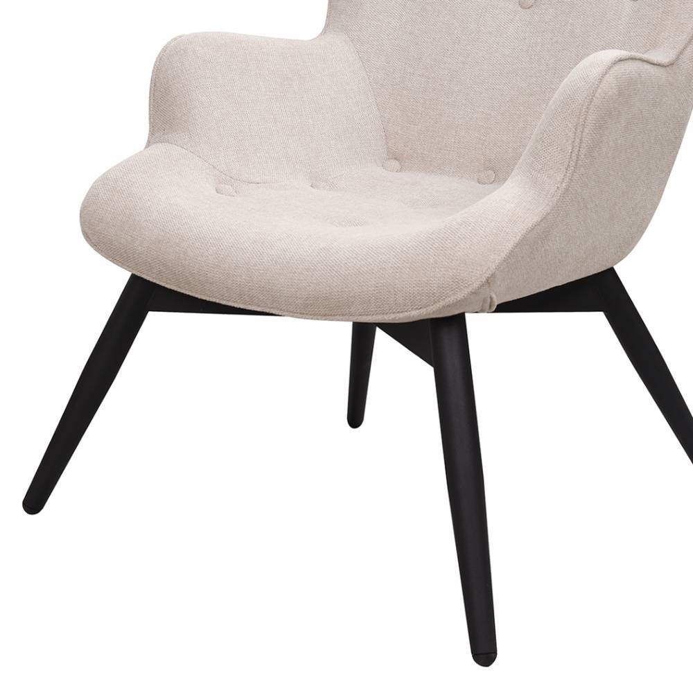 Skandi Design Sessel Magister in Beige und Schwarz