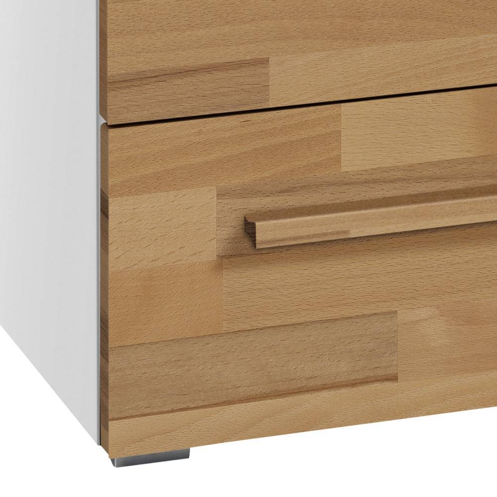 Schubladen Sideboard Grasilla in Kernbuchefarben und Weiß