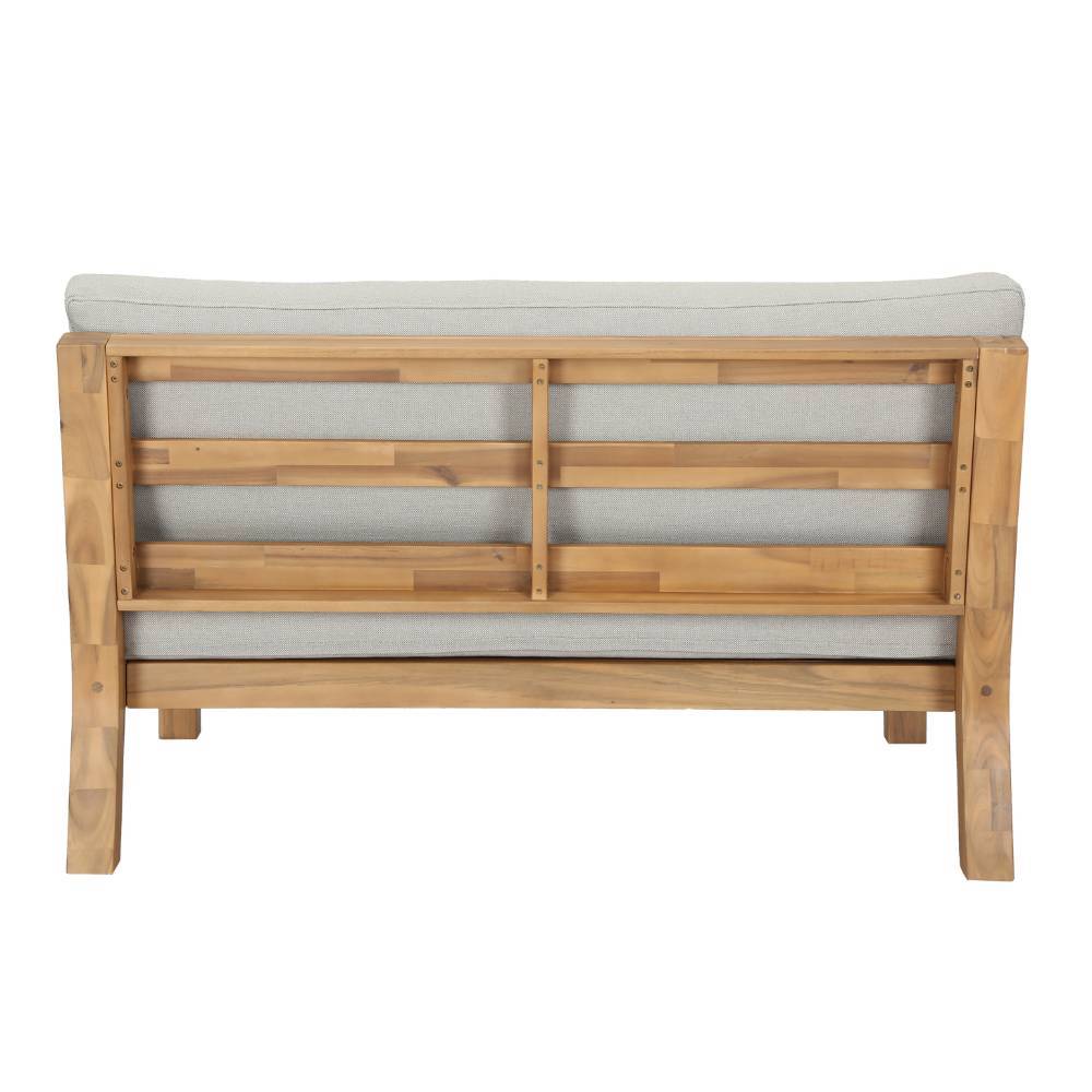Skandi Design Einzelsofa Zoika aus Akazie Massivholz und Webstoff