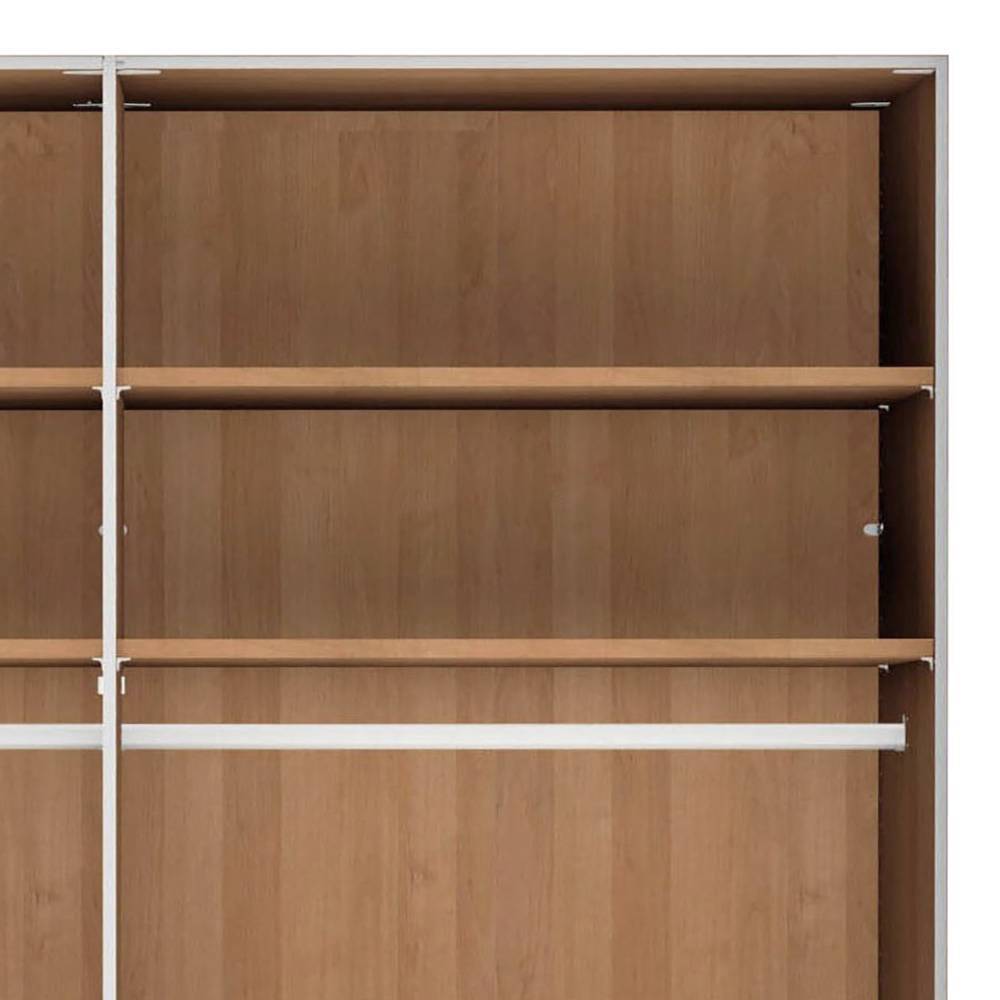 Schlafzimmerschrank modern Merkur in Eiche Bianco und Dunkelbraun