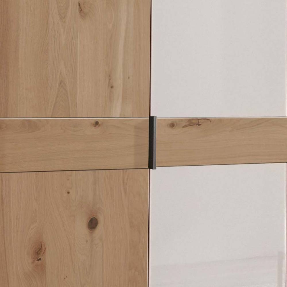Schlafzimmerkleiderschrank Durac in Eiche Bianco und Weiß