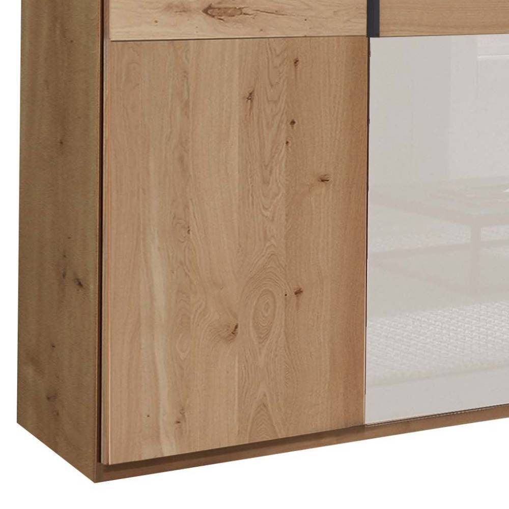 Schlafzimmerkleiderschrank Durac in Eiche Bianco und Weiß