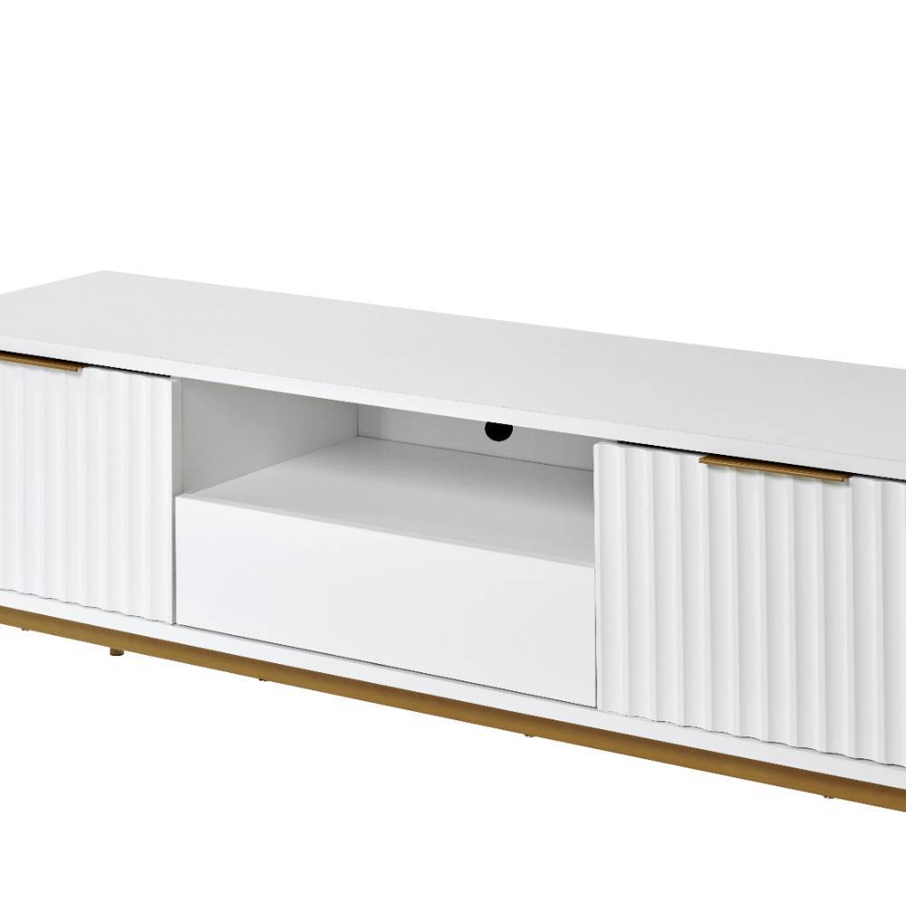 TV Lowboard Bryan mit Türen und einem offenen Gerätefach