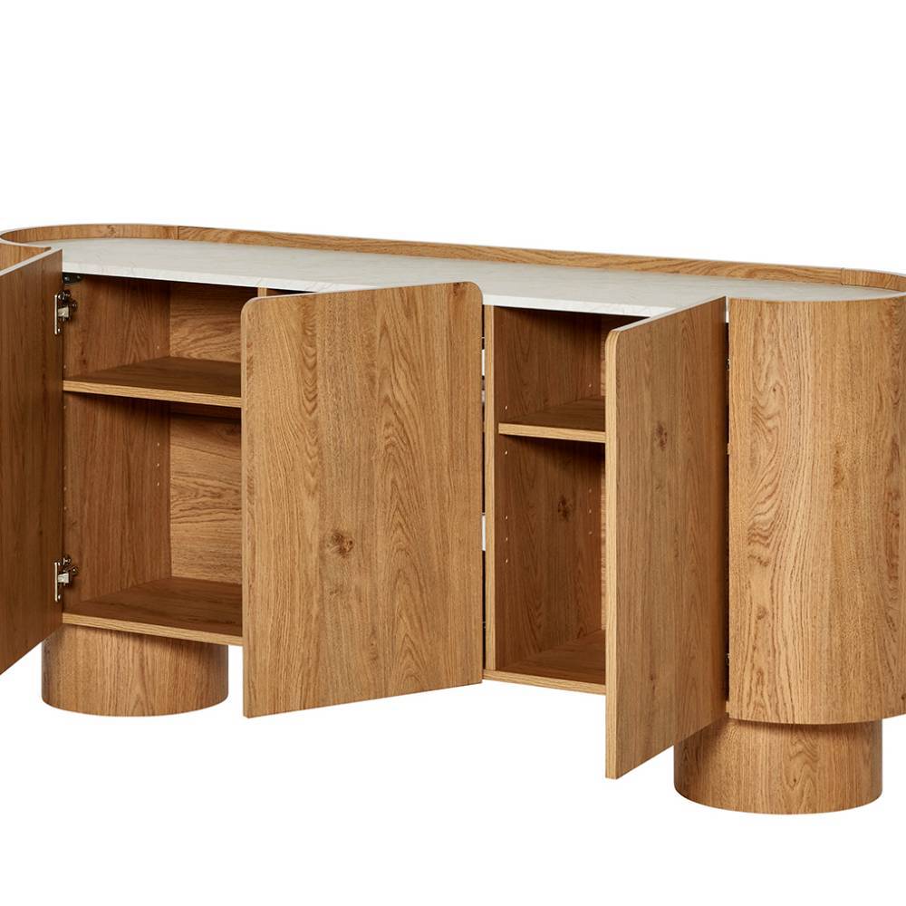 Sideboard Crocetta in ovaler Form - Eichefarben