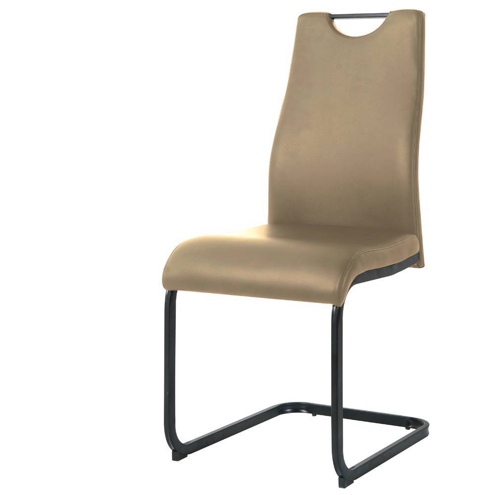 Freischwinger Chats in Taupe aus Kunstleder (2er Set)