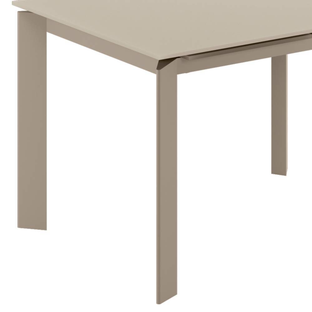 Esszimmertisch Ireteo in Taupe mit Glasplatte