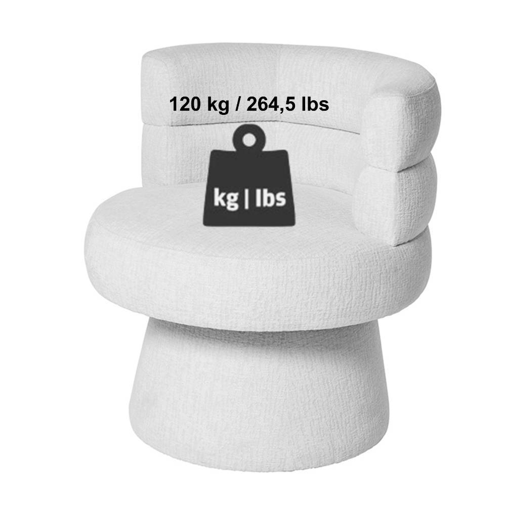 Designersessel Zyreano aus Boucle Stoff drehbar