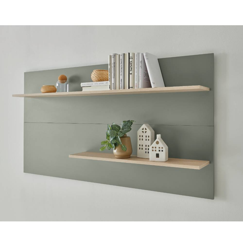 Anbauwand Ulfava in modernem Design - Graugrün (zweiteilig)