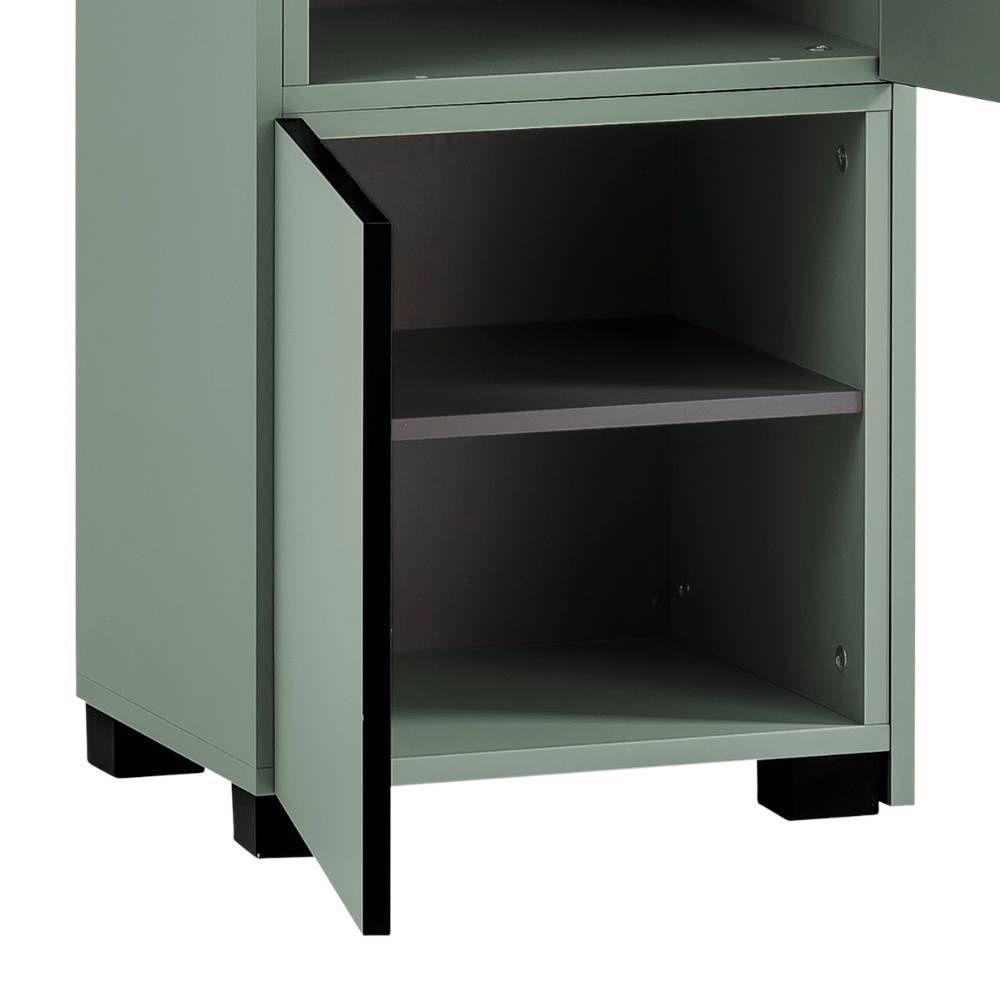 Regalschrank Jawalio in Paneeloptik und Graugrün