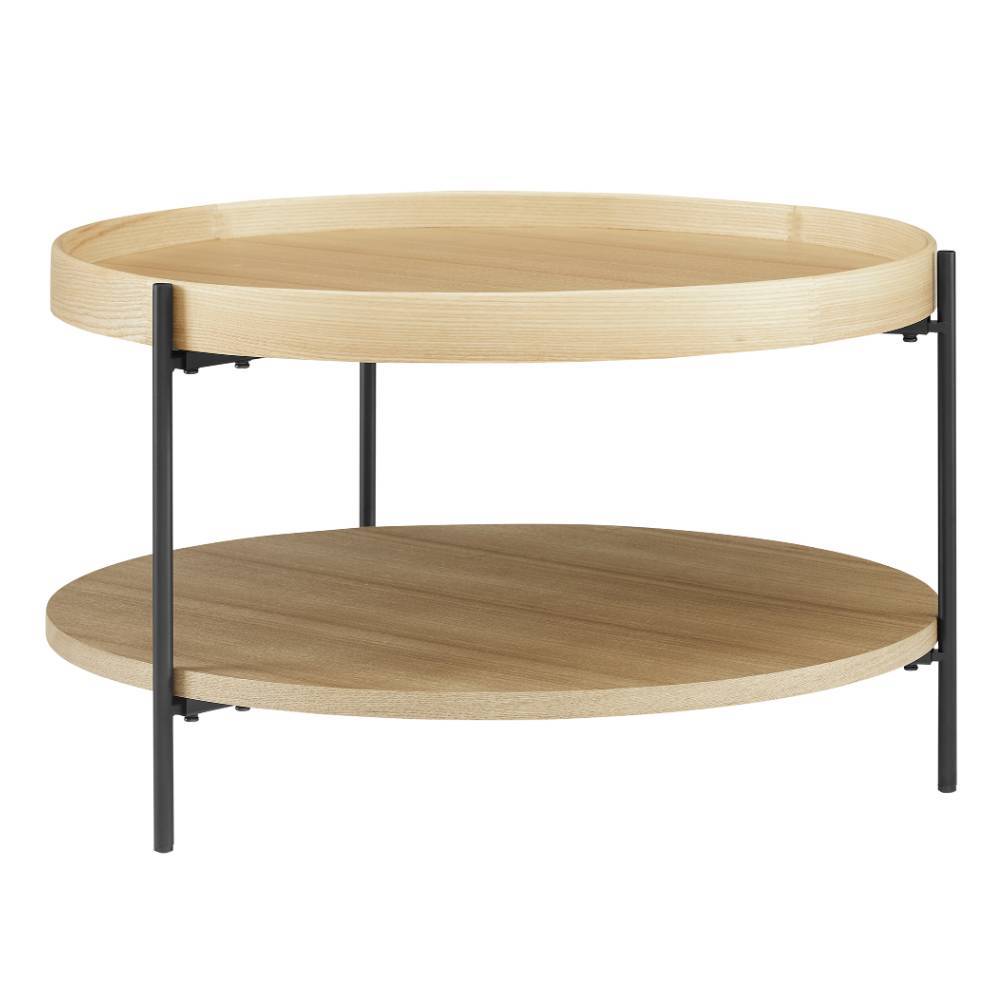 Skandi Design Couchtisch Snoudy in runder Form echtholzfurniert