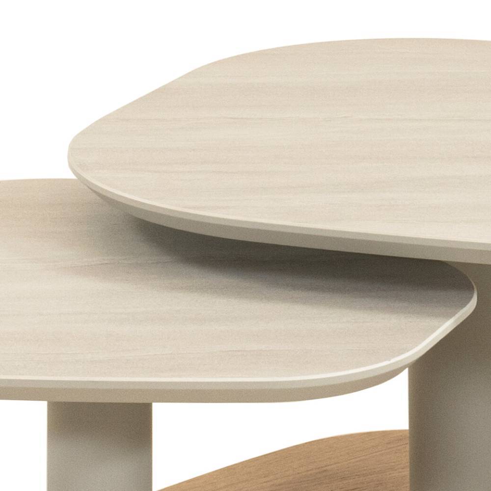 Designercouchtisch Vanskupa auf Säulengestell in ovaler Form