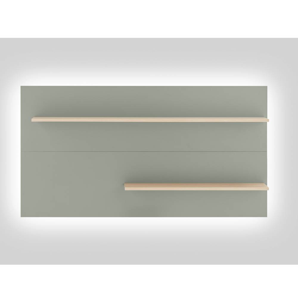 Wohnzimmerschrankwand Ulfava in Graugrün 320 cm breit (dreiteilig)