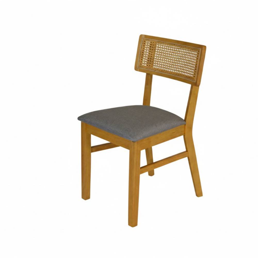 Esstisch Stühle Yasin in Silbergrau und Naturfarben (2er Set)