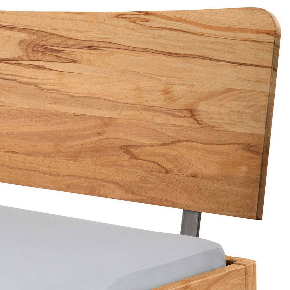 Niedriges Bett Ytolin aus Wildbuche Massivholz geölt