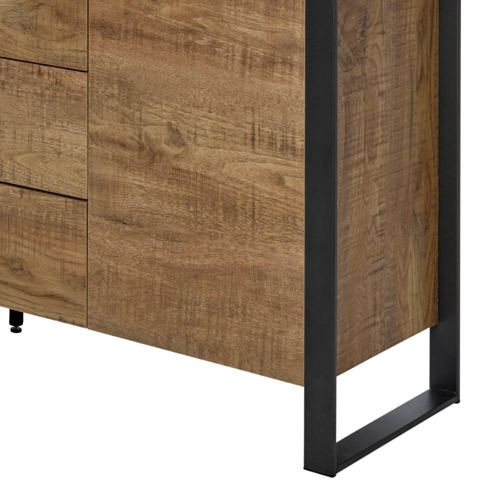 Sidebord Fernand mit drei Schubladen und Metallgriffen