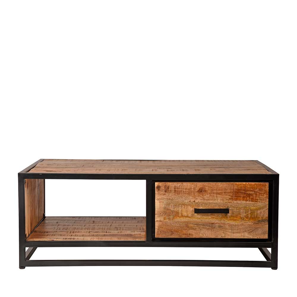Industry Couchtisch Sulcias aus Mangobaum Massivholz und Metall