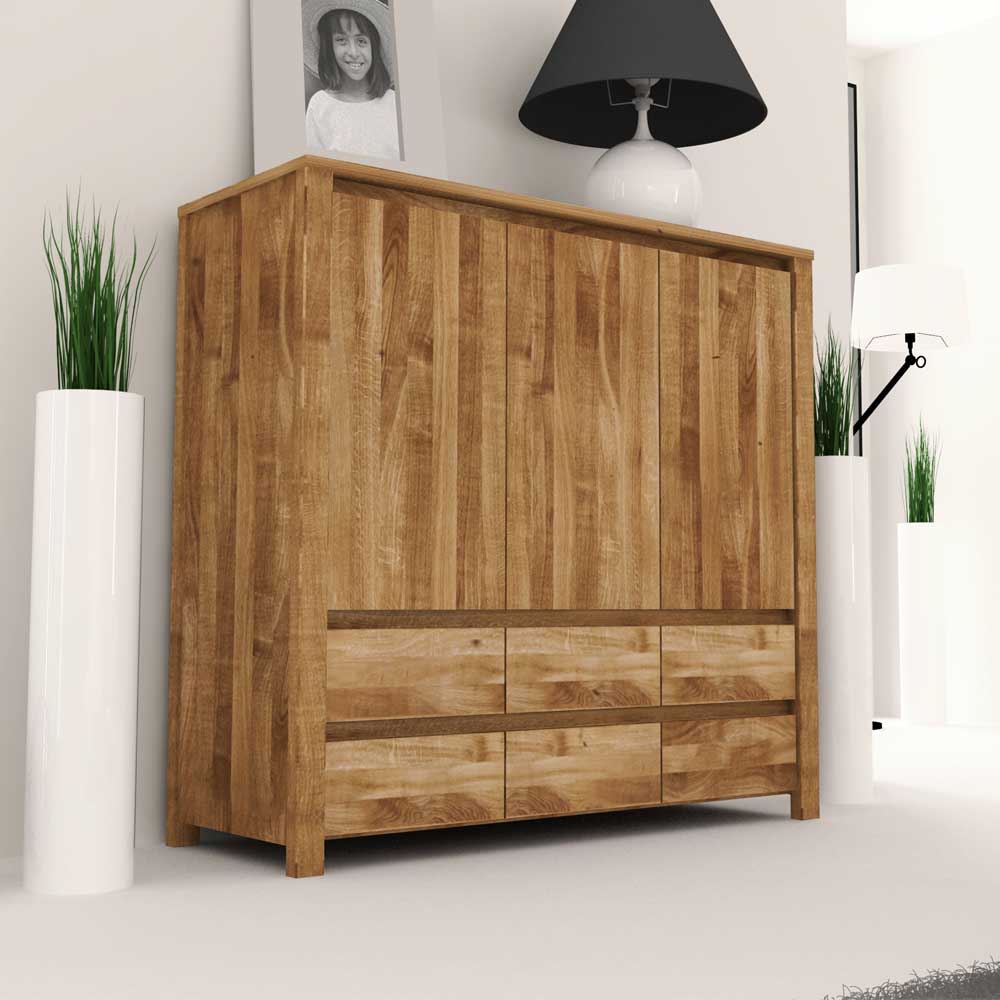 Massivholz Sideboard Rameira aus Wildeiche geölt 115 cm breit